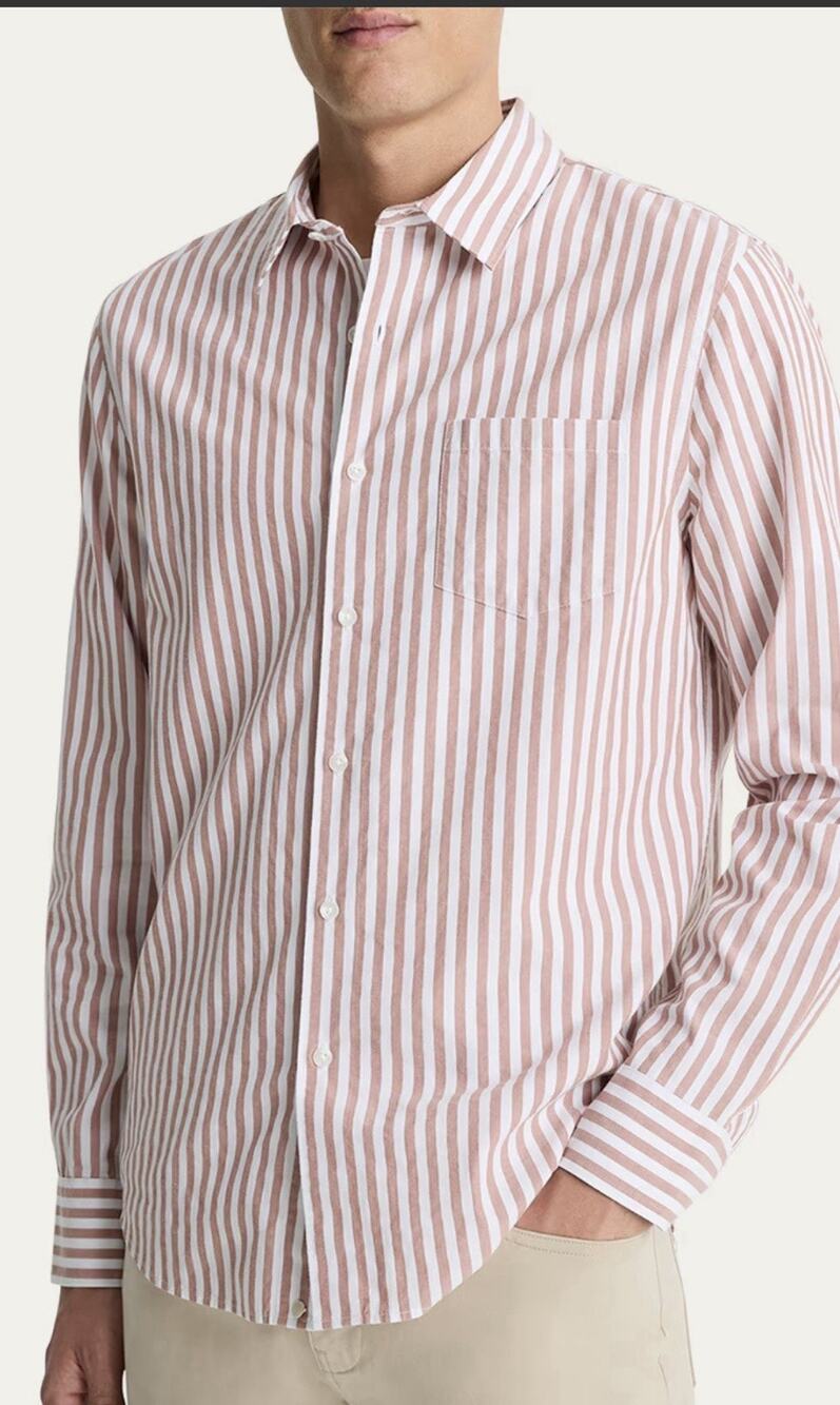 Vince Hermosa Stripe Button-Front Shirt Stripe Business Casual Men Large